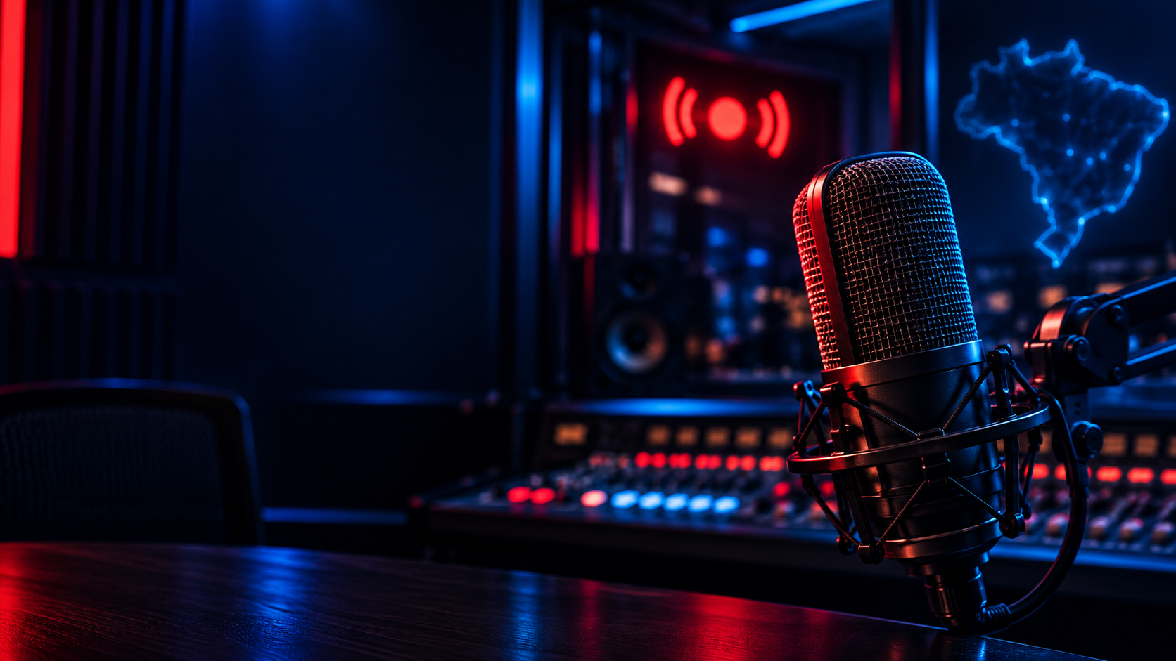 Estúdio da Rádio Mídia News BR